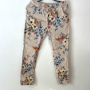 Floral Print Stretch Joggers, Like New, Sz S/M